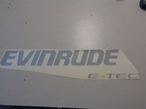 Evinrude e-tec single decal black 30&#034; x 6 1/4&#034; marine boat