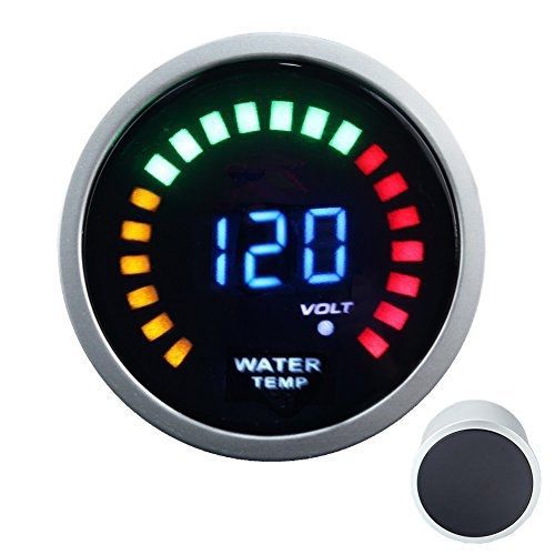 Dewhel universal electronic 2&#034; water temp temperature gauge volt 52mm digital