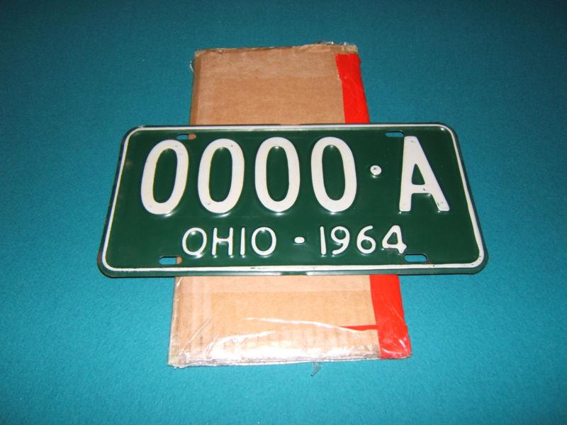 Rare vintage ohio license plate sample~seldom seen~near perfect 64'