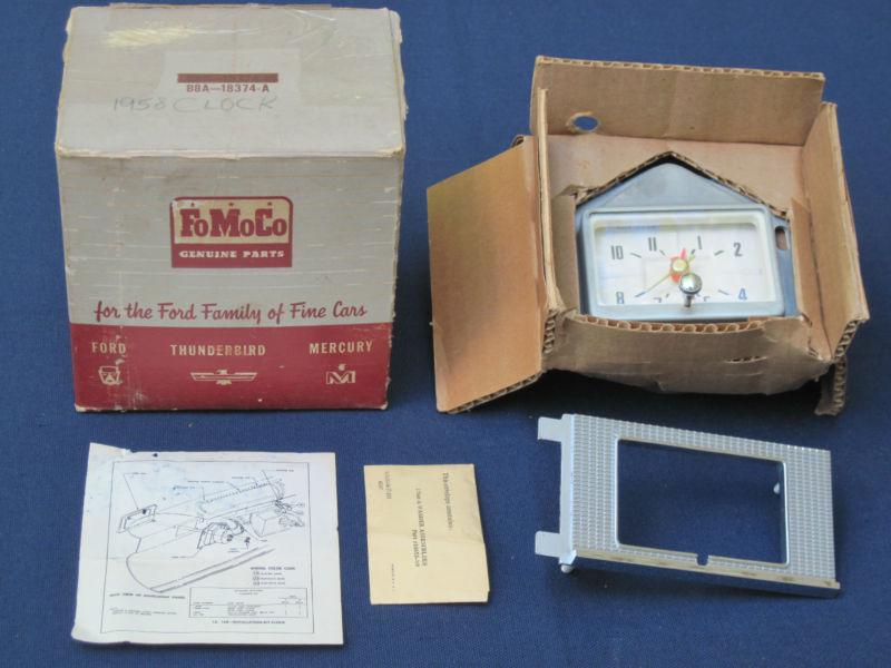 Nos 1958 ford clock in original box - mint beautiful !!!