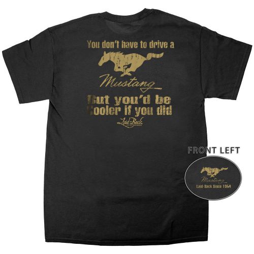 Apparel t-shirt short-sleeve black mustang &#039;be cooler&#039; large