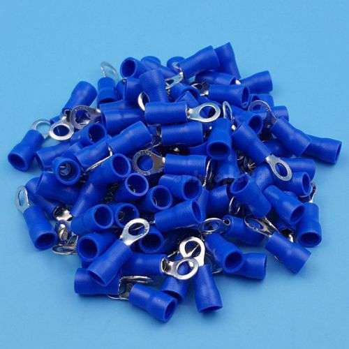 100x blue ring insulated crimp connector electrical wiring terminals 8mm hole og