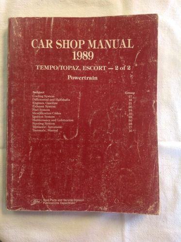 Car shop service manual 1989 tempo topaz escort manual