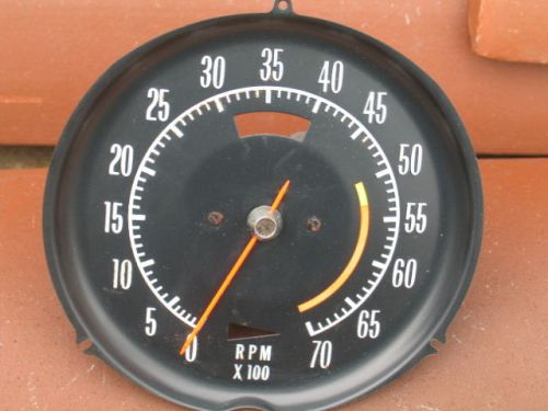 1972 1973 1974 gm corvette oem tachometer white face 5300 redline in the  gm box