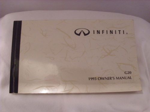 1993 infiniti g20 owners manual original  oem