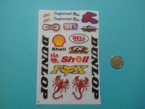 Renthal/no fear/bell helmets 16 pc motocross dirt bike atv atc sticker set