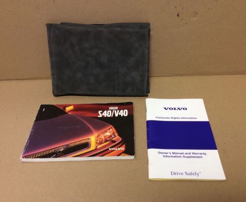 Volvo 2000 s40 v40 oem original factory owners manual book guide &amp; wallet