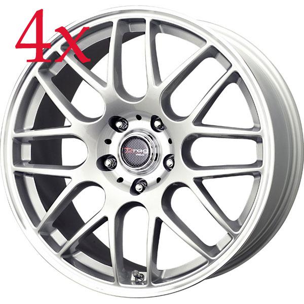 Drag wheels dr-37 17x7.5 5x120 +42 cb72.56 silver bmw rims 325 328 335 e90 e92