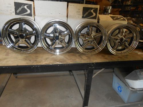 15&#034; x 7&#034; vintage nos    spectrum   pro snitz chrome wheel  rims , 4 lug