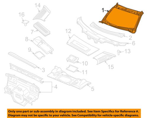 Porsche oem 07-12 911 cowl-windshield frame 99750213702grv