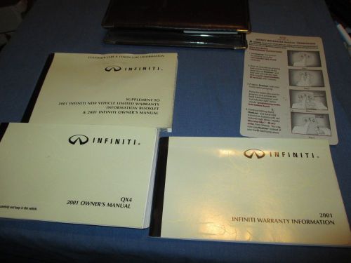 2001 infiniti qx4 qx 4 owners manual set w/ case