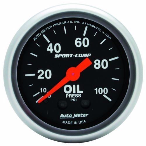 Autometer 3301 sport-comp mechanical boost vacuum gauge 2 1/16&#034; (52mm) turbo nib