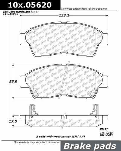 Centric 105.05620 brake pad or shoe, front