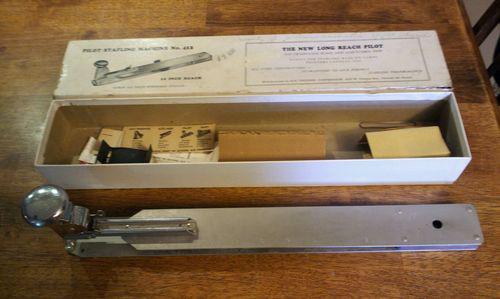 Pilot stapling machine #412 stapler with 12 inch reach with box!