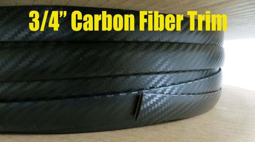 3/4&#034; x 40ft carbon fiber trim exterior body bumper rocker window molding hon40c