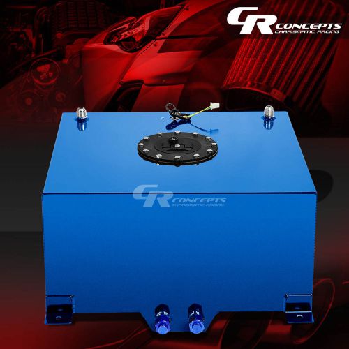 10 gallon blue coated aluminum racing/drifting fuel cell gas tank+level sender