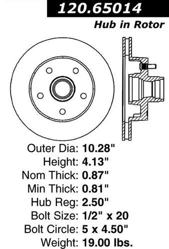 Centric 120.65014 front brake rotor/disc-premium rotor-preferred