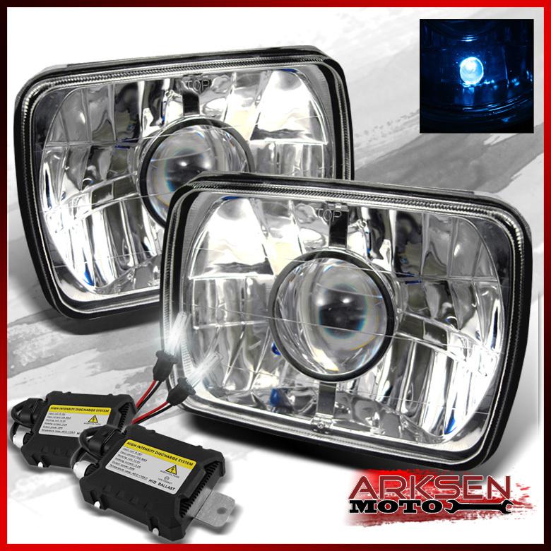 6000k xenon hid kit+7" round projector headlights lamp pair left+right set new