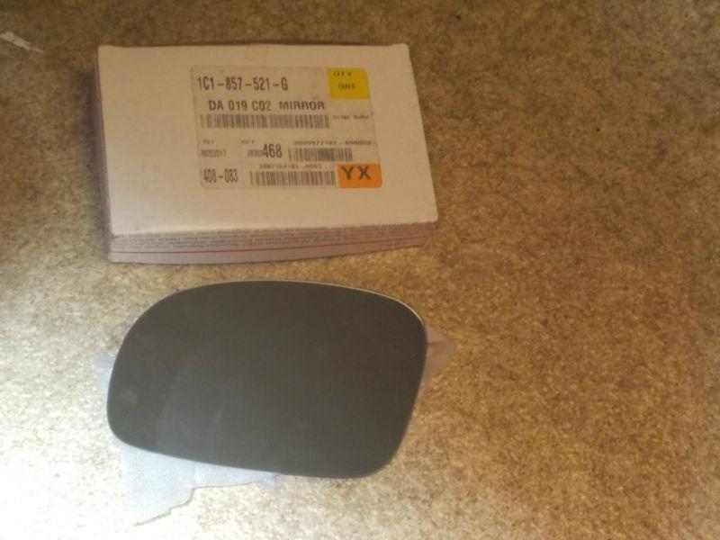 Genuine oem vw lh left driver side door exterior heated mirror glass new