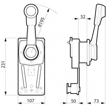 Marine one-hand transmitter side mounting for sailing yachts