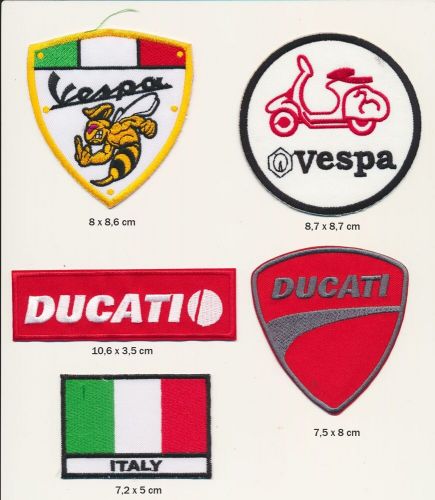 Vespa ducati patch b-goods set of 5 piece motorcycle racing racing b080-