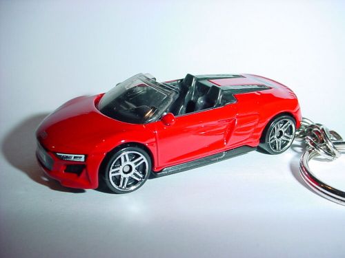 Hot 3d red audi r8 spyder custom keychain keyring key r 8 bling hot wheels