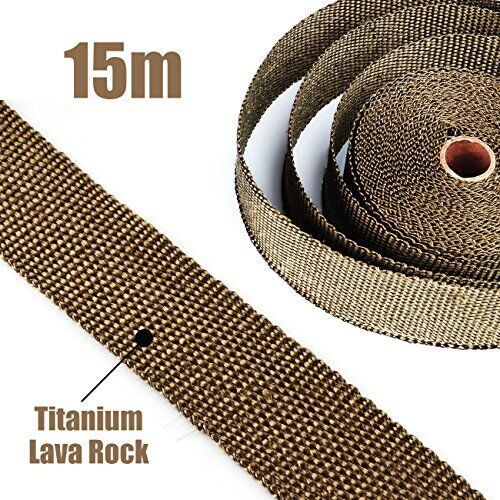 15m*5cm exhaust wrap roll titanium for motorcycle heat shield tape +