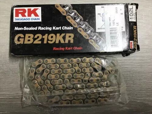 Rk chain kart 219 gb219kr 102l 102 links gold &amp; black open box