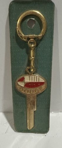 Vintage 1956 &amp; up dodge emblem  uncut door &amp; ignition gold key with ring moc