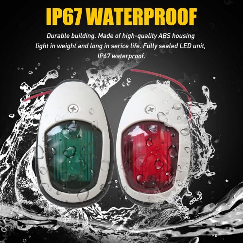 2x red green navigation light waterproof marine boat bow pontoons led 10-30v b