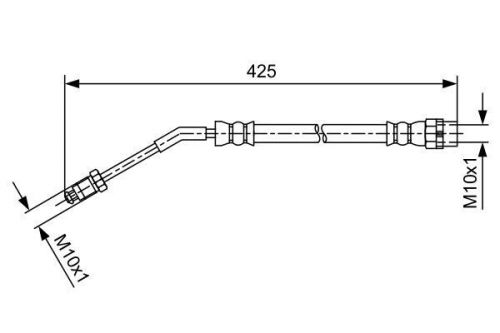 Brake hose fits bmw z4 e85 2.0 rear right 05 to 08 n46b20b hydraulic bosch new