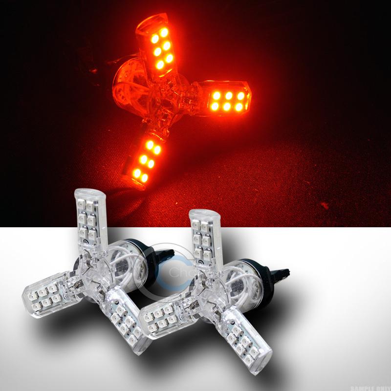 2pc 7440 spider lite 24 smd led amber/orange backup/reverse tail light bulb aa16