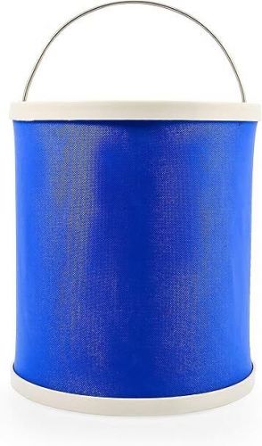 Camco-armada collapsible bucket blue&amp;white 42993 lc holds 3 gallons of water