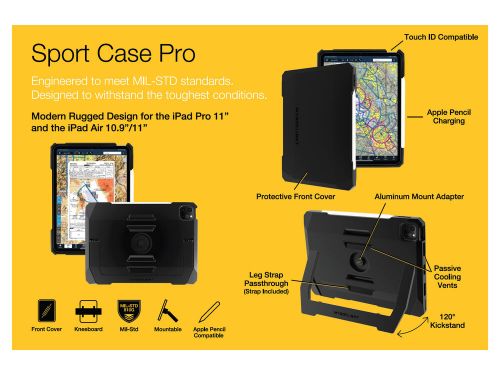 Mygoflight kneeboard/mountable sport case pro for ipad pro 11&#034;, air 10.9&#034;/11&#034;