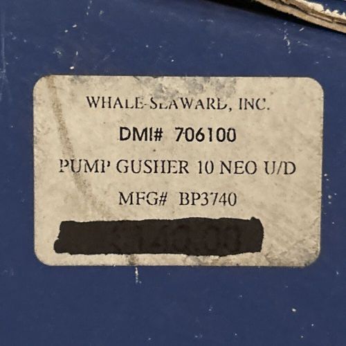 Whale bp3740 gusher 10 mk3 manual bilge pump on-deck/bulkhead (new open box)