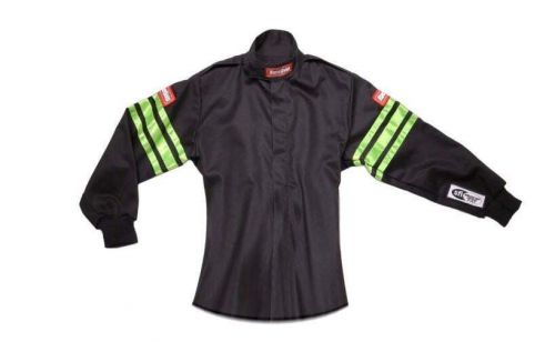 Racequip 1960795rqp pro-1 driving jacket - sfi 3.2a/1 - green trim - youth large