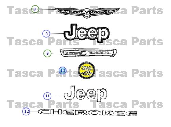 New oem mopar left side front fender trail rated badge emblem 2014 jeep cherokee