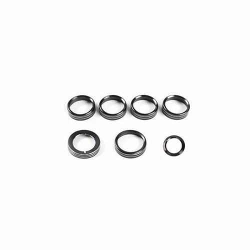 For ford f150 f-150 15-20 black aluminum central console headlight knob ring set