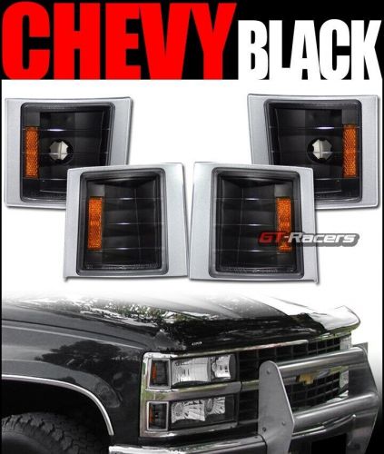 For 1994-2000 chevy c10 c/k truck/suv black amber parking corner lights lamps k2