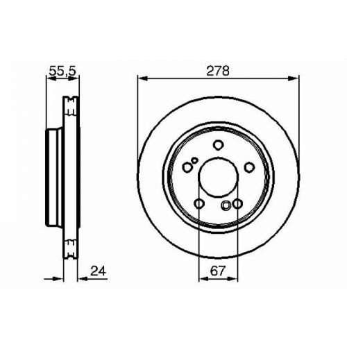 Bosch 0986479133 mercedes-benz 124 series c / e-class brake discs 2pcs bd973