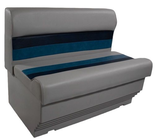 Premium series 37&#034; pontoon bench seat cushion set &#034;only&#034; grey/navy/blue 3001abdk