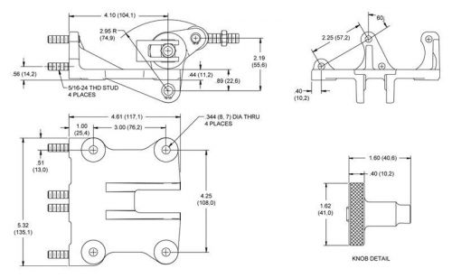 Wilwood 60 degree pedal remote m/c mount,sprint car,midget, champ car,modified