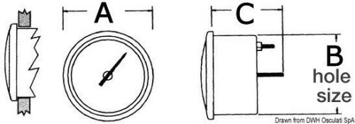 Guardian rpm counter 2/4stroke black hourmeter 12v