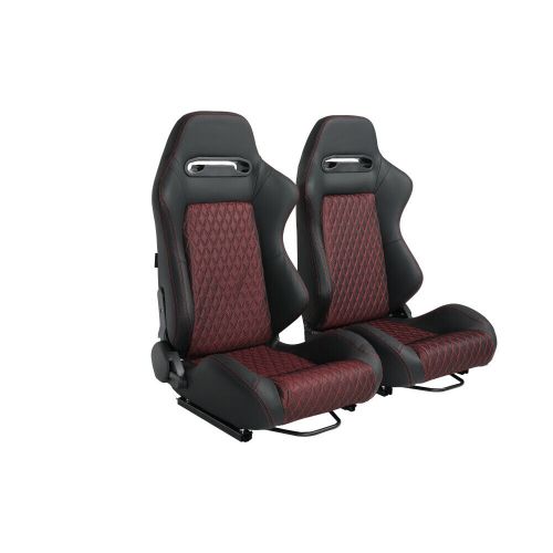 Racing seat high quality pvc with suade material double slider 2pcs red black