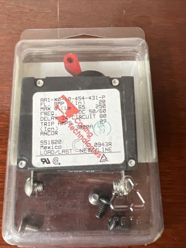 Ancor marine grade circuit breaker 20 amp single pole red toggle ac/250 dc/65