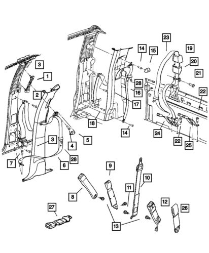 Genuine mopar seat belt bolt 5080637aa