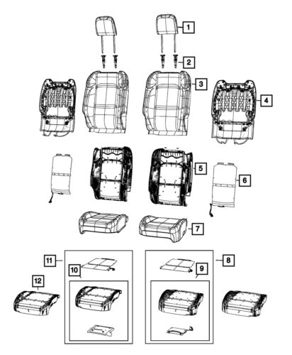 Genuine mopar front seat cushion cover right 7sm12tx7aa