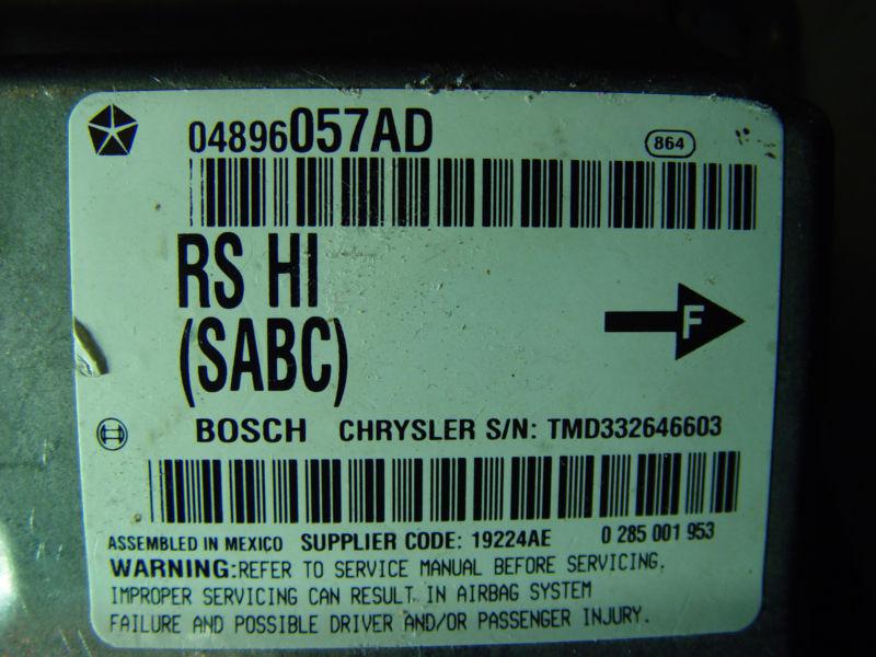    dodge caravan 05-07 air bag airbag control computer module unit 04896057ad (f