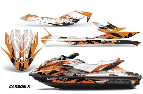 Graphics kit sticker decal wrap for seadoo gti se130 2011-14 carbon x orange