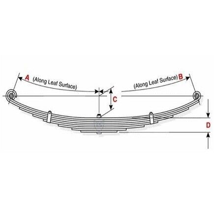 Dayton parts 55-1256 leaf spring   front, parabolic spring, 2 leaf, 4 in.